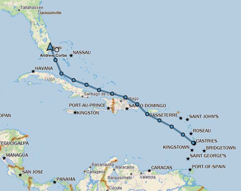 Sandy Feet's 1400 Nautical Mile trip back to Florida